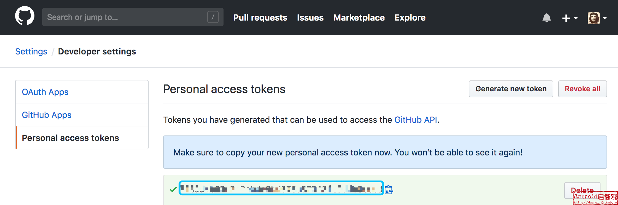 Github Personal
Access Token